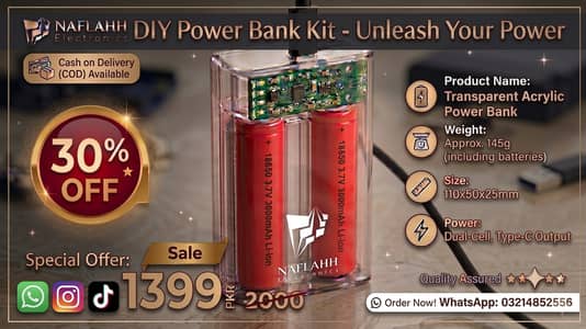 Custom Built Transparent Power Bank - Real Cell Whatsapp _03214852556
