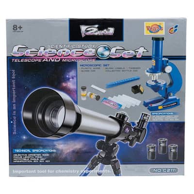 2-in-1 Science Set for Kids - Telescope & Microscope