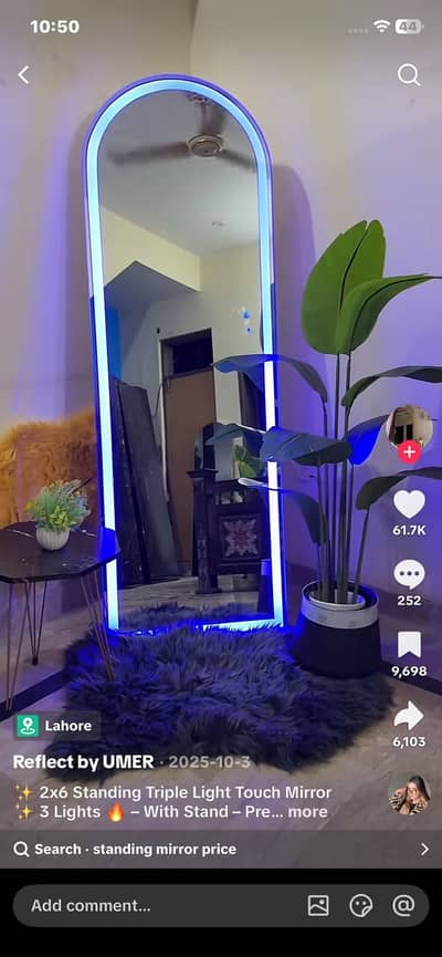 light glass mirror beautiful frame and full look frame “03010466096” n