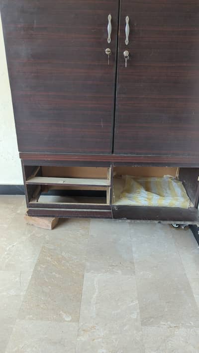 2 Heavy Wooden Cupboards for Sale – Used Condition