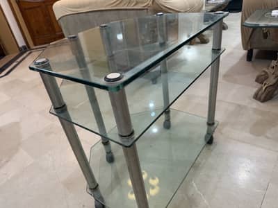 Glass LED TV Trolley just like new in very reasonable price.