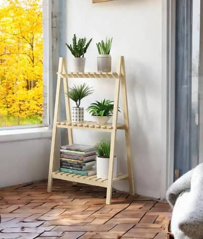 3 tier wooden plant stand