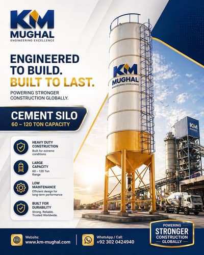 KM MUGHAL 125 TON CEMENT SILO – HEAVY DUTY CEMENT STORAGE SOLUTION