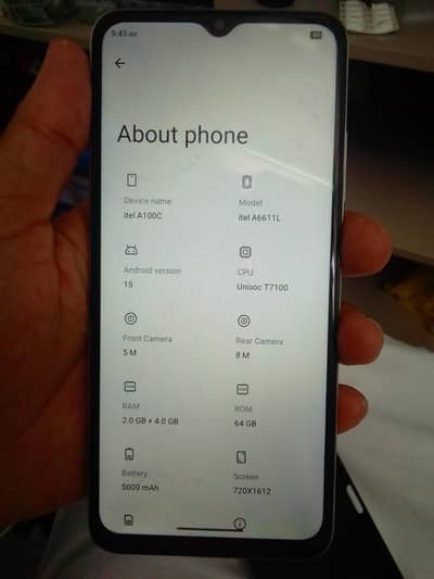 Itel A100C for sell official pta new with box
