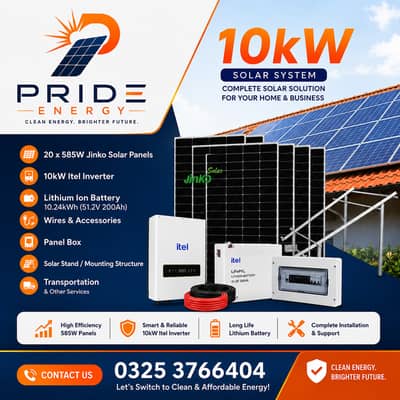 10KW Solar System Complete Setup | Jinko 585W Panels | Itel Inverter