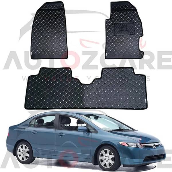 Honda Civic China Rexine Floor Mat 3PCS - Model 2002-2005