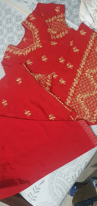 Handmade embroidery Chiffon suit 4 piece