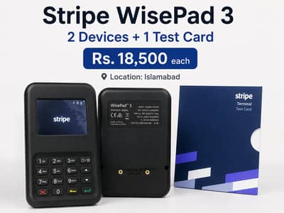 Stripe WisePad 3 POS Card Reader – 2 Devices + Test Card