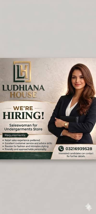 Sales/girl job For under/garments store