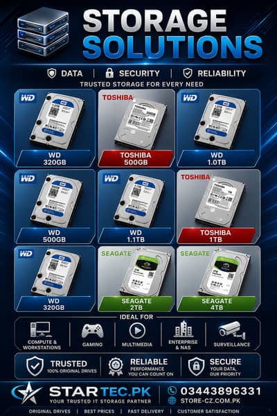 Original Internal Hard Drives Available at STAR TEC. PK