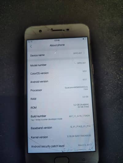 OPPO A57 3.32 condition 10/7 price 6500