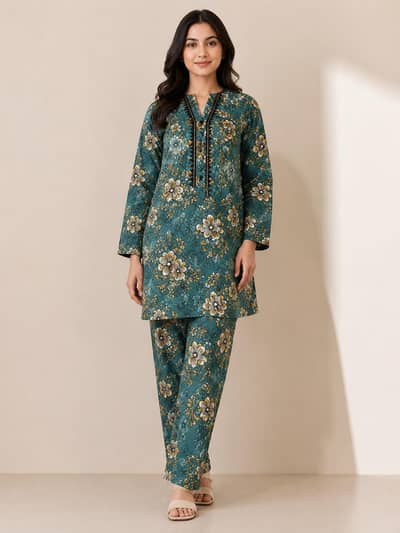 Women's Stitched Polo Cotton Suit