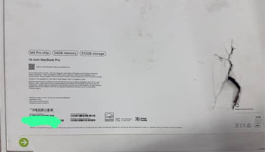 APPLE MACBOOK PRO 14" 24GB 512GB M4 PRO CHIP MX2E3 BOX DAMAGED