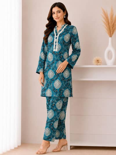 Ready to Wear Women's Polo Cotton Stitched Suit