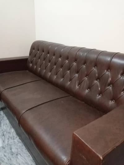 Dark Brown Leather Sofa Set