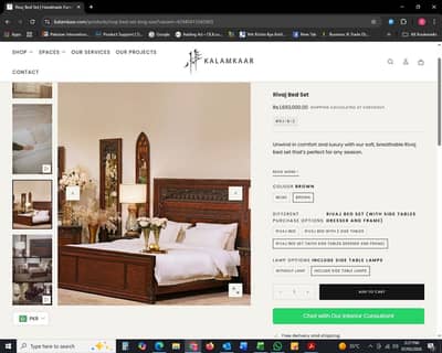 Kalamkar Brand Complete bed set for sale