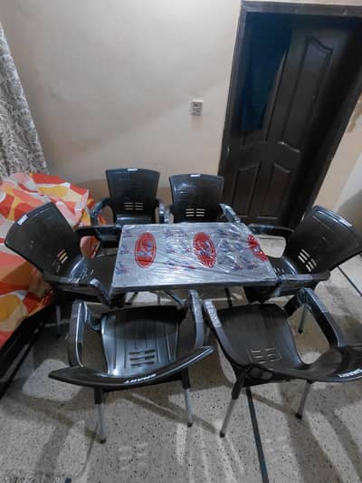 Premium Plastic Chair Set + Folding Table | Brand New