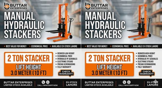 2 Ton Manual Pallet Stacker 5.25ft height | Hydraulic Stacker
