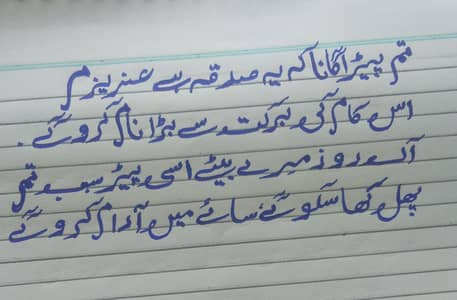Neat Handwriting assignment article,poetry ,charts, Murree