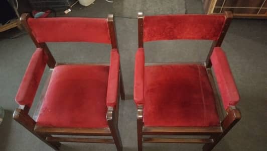2 hand made wooden chairs