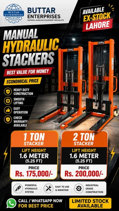 Manual Hydraulic Stacker 1 Ton Manual Hydraulic Stacker 2 Ton