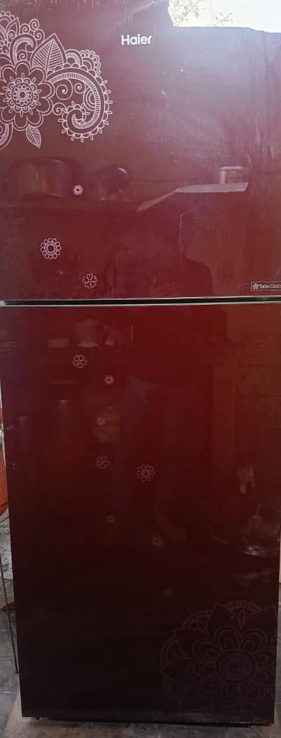 Haier glass door double door fridge-Turbo cooling 10/10 condition