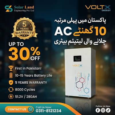 VoltX Energy | 51.2V/280AH Capacity | Lithium Ion Battery