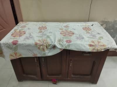 Wooden Iron Stand With 3 cabin and 1 Drawer