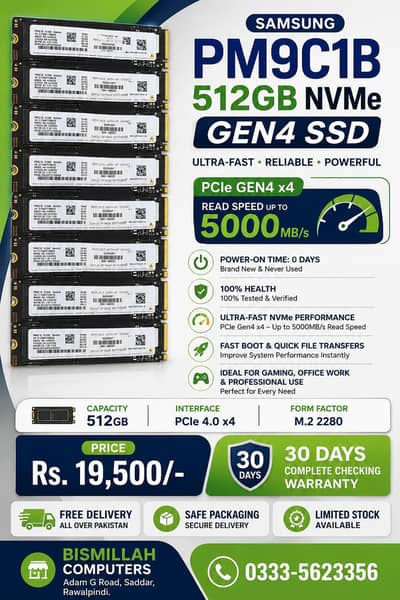 Samsung 512Gb NVMe Gen 4 SSD / Brand new