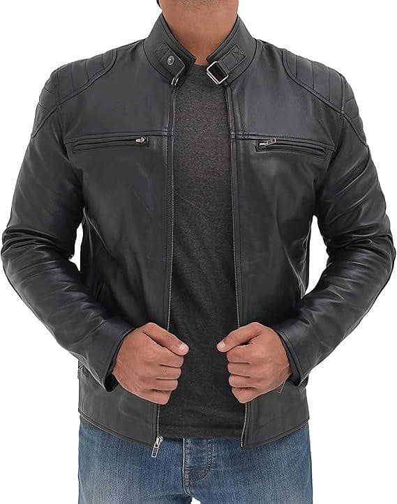 Decrum black leather jacket 1