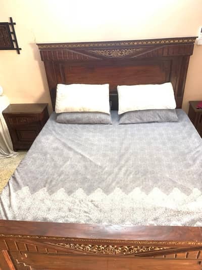 Full Bedset Sheesham Wood - King Bed, Wardrobe, Dressing Table