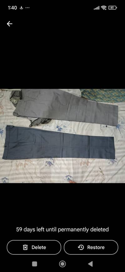 Men's Grey Pinstripe Dress (3Pants) - Slightly used