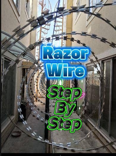 Home Security Barbed Razor Wire Chainlink Electric Fence CCTV Cameras