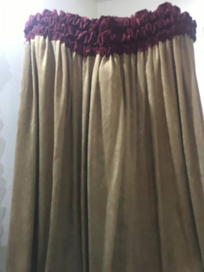 set of 2 velvet branded curtains available