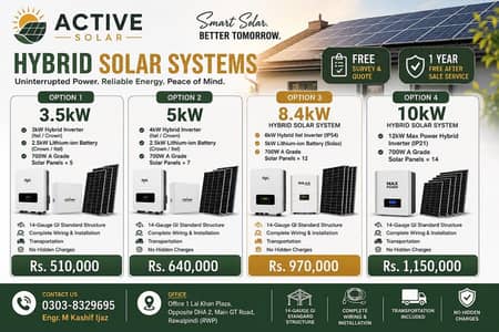 Solar system (off grid/ Hybrid)