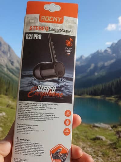 Rocky D21 Pro Earphones - HD Bass + Mic - Box Pack