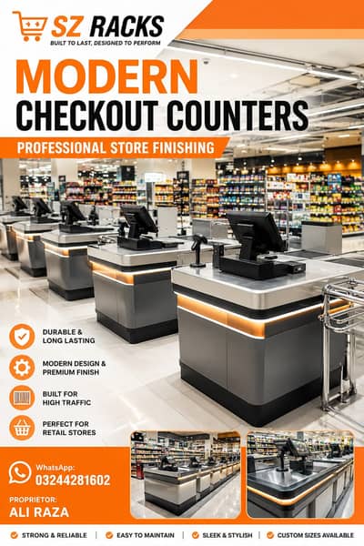 Grocery Store Racks, Shopping Trolleys & Cash Counters
