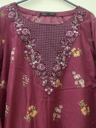Maroon floral printed dress