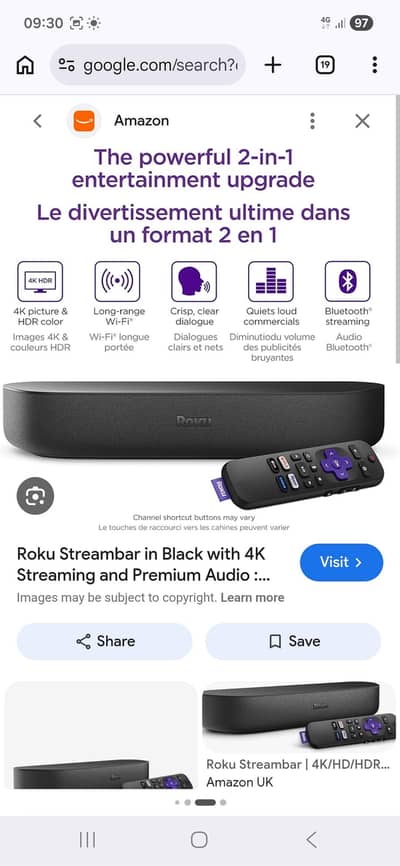 roku 4k Android streambar