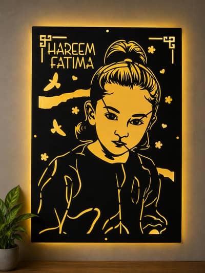 Customized LED Portrait Wall Art | Personalized Name & Photo Frame