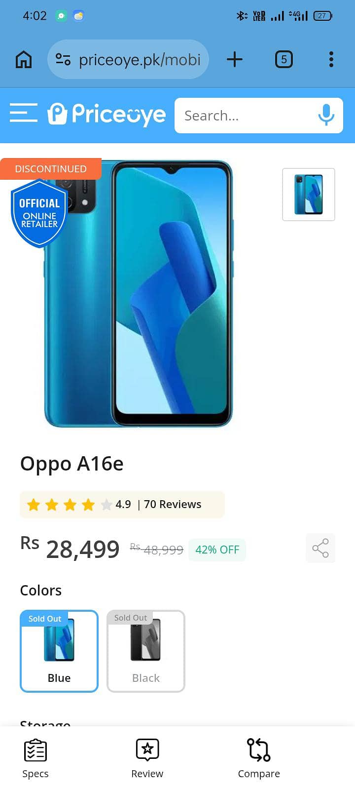 OPPO A16e 1