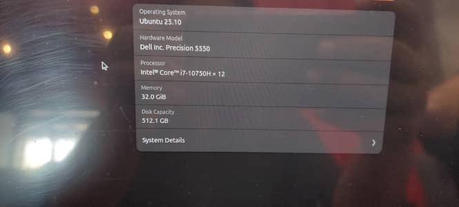 Desll Percision 5550 32/512SSD