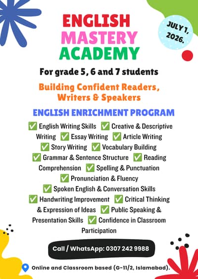 ENGLISH MASTERY ACADEMY GRADES 5, 6 AND 7