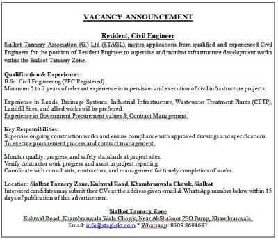 Resident, Civil Engineer