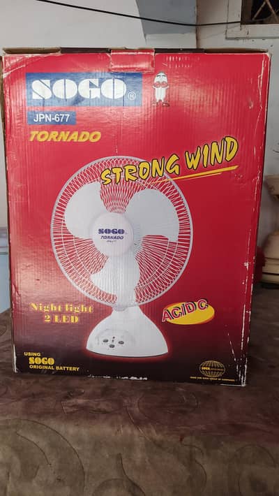sogo rechargable fan ac DC