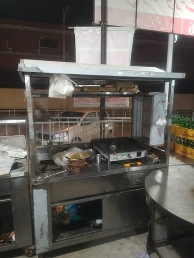 shawarma counter and stove counter