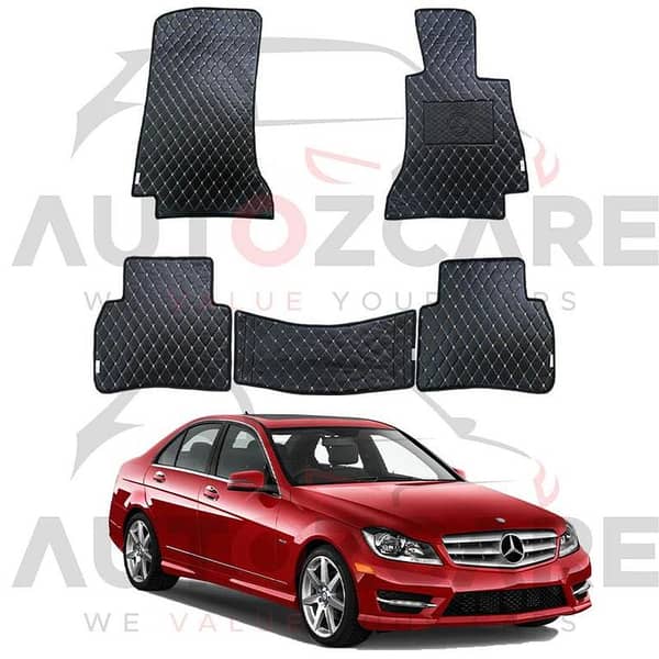 Mercedes C200 7D Floor Mat (Flat Style) 5PCS - Model 2008-2014
