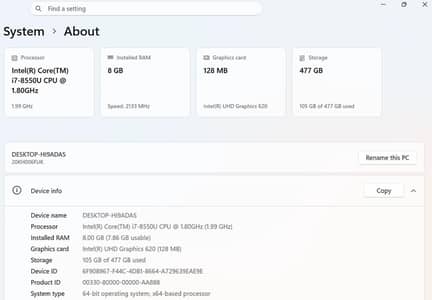 ThinkPad laptop Intel core i7 8th Gen