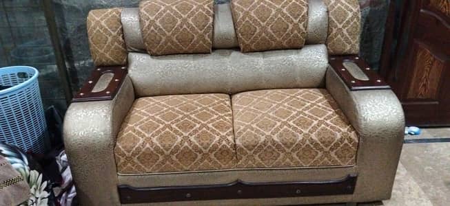 1+2+3 Seater Light Brown Sofa Set – Excellent Condition