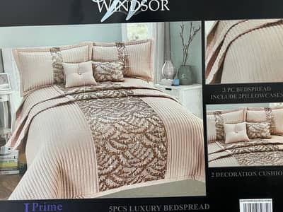 Windsor Luxury Duvet Cover Set 5pcs Beige Double Bed